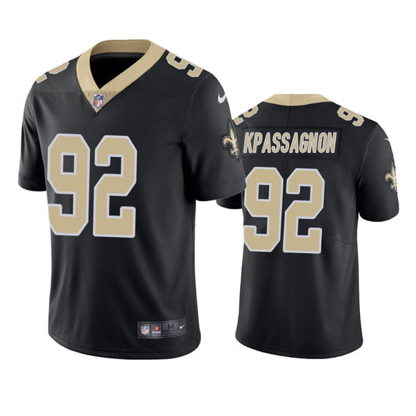 Men’s New Orleans Saints #92 Tanoh Kpassagnon Nike Black Vapor Untouchable Limited Jersey