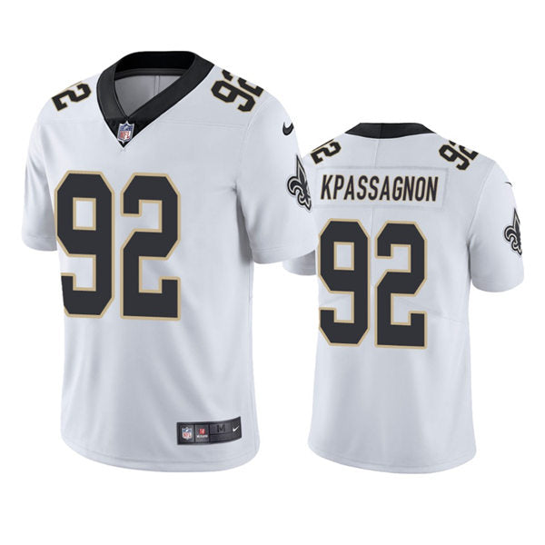 Men’s New Orleans Saints #92 Tanoh Kpassagnon Nike White Vapor Untouchable Limited Jersey