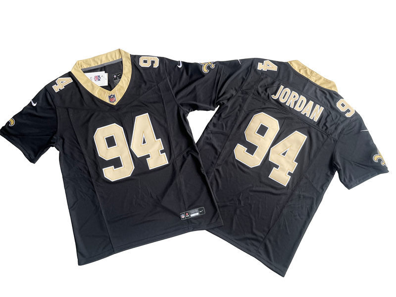 Men’s New Orleans Saints #94 Cameron Jordan Black Nike 2023 F.U.S.E. Vapor Limited Jersey