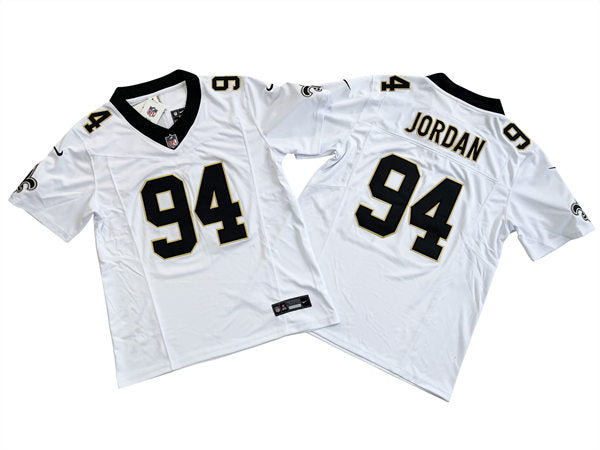 Men’s New Orleans Saints #94 Cameron Jordan White Nike 2023 F.U.S.E. Vapor Limited Jersey