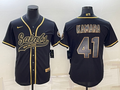 Men’s New Orleans Saints Alvin Kamara #41 Black Jersey Joint Edition