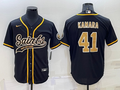 Men’s New Orleans Saints Alvin Kamara #41 Black Jersey Joint Edition