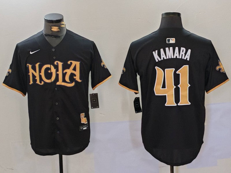 Men’s New Orleans Saints Alvin Kamara #41 Black Jersey