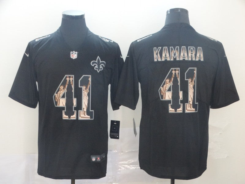 Men’s New Orleans Saints Alvin Kamara #41 Black Team Jersey