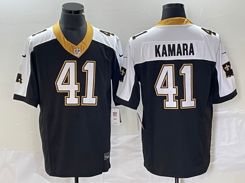 Men’s New Orleans Saints Alvin Kamara #41 Black Vapor F.U.S.E. Limited Jersey