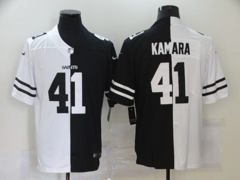 Men’s New Orleans Saints Alvin Kamara #41 Black/White Jersey