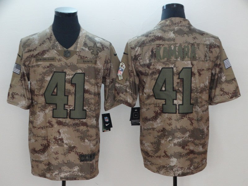 Men’s New Orleans Saints Alvin Kamara #41 Camouflage Jersey