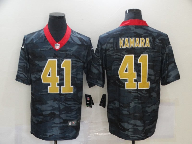 Men’s New Orleans Saints Alvin Kamara #41 Gray Camouflage Jersey