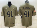 Men’s New Orleans Saints Alvin Kamara #41 Olive 2022 Salute To Service Limited Jersey