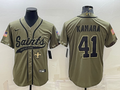 Men’s New Orleans Saints Alvin Kamara #41 Olive 2022 Salute To Service Retired Limited Jersey Joint Edition