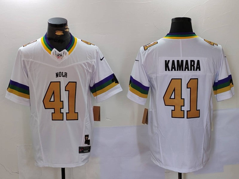Men’s New Orleans Saints Alvin Kamara #41 White Jersey