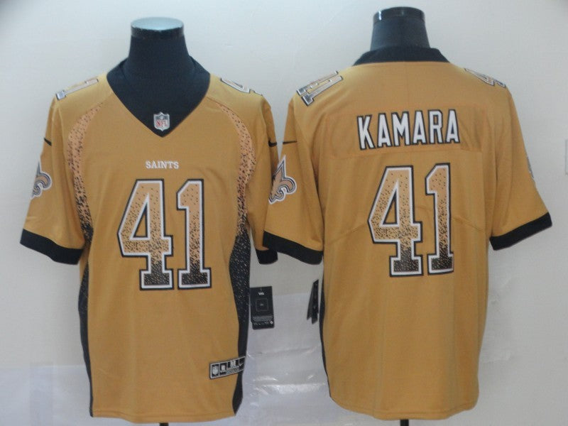 Men’s New Orleans Saints Alvin Kamara #41 Yellow Jersey