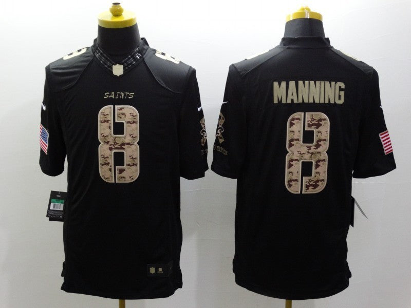 Men’s New Orleans Saints Archie Manning #8 Black Jersey