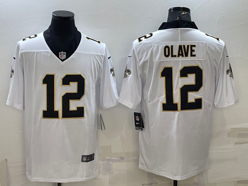 Men’s New Orleans Saints Chris Olave #12 White Jersey