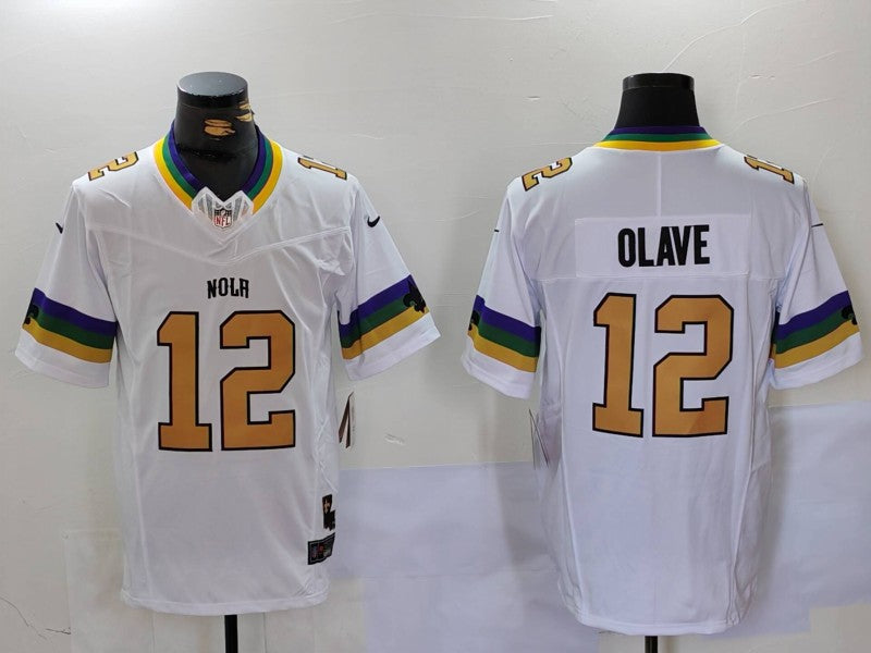 Men’s New Orleans Saints Chris Olave #12 White Jersey