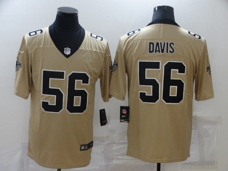 Men’s New Orleans Saints Demario Davis #56 Gold Inverted Jersey