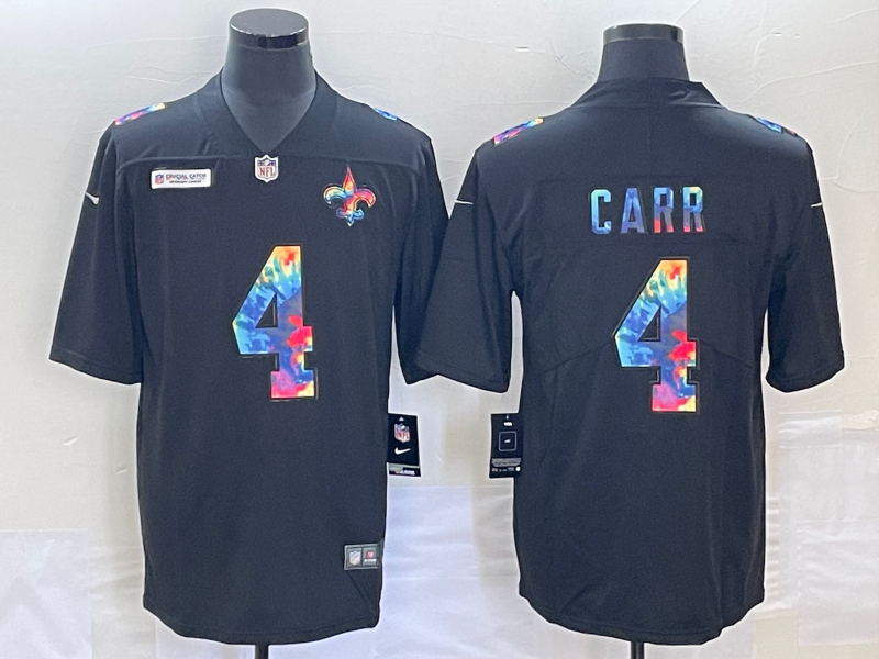 Men’s New Orleans Saints Derek Carr #4 Black Jersey