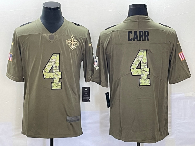Men’s New Orleans Saints Derek Carr #4 Brown Jersey