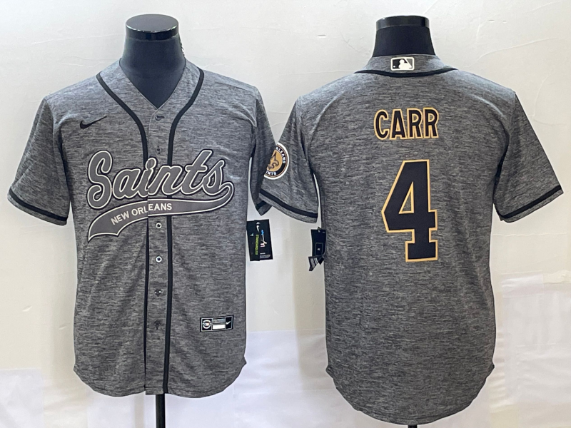 Men’s New Orleans Saints Derek Carr #4 Gray Jersey Joint Edition