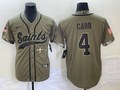 Men’s New Orleans Saints Derek Carr #4 Olive 2022 Salute To Service Retired Limited Jersey Joint Edition