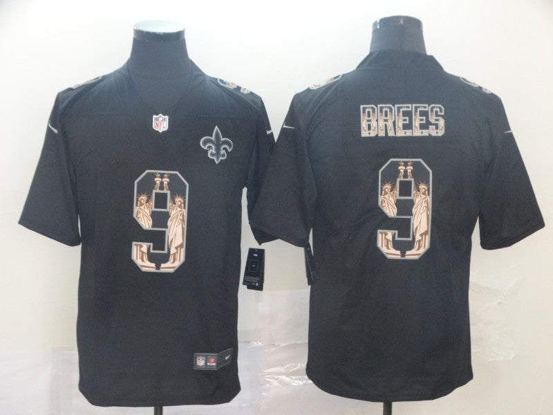 Men’s New Orleans Saints Drew Brees #9 Black Authentic Jersey