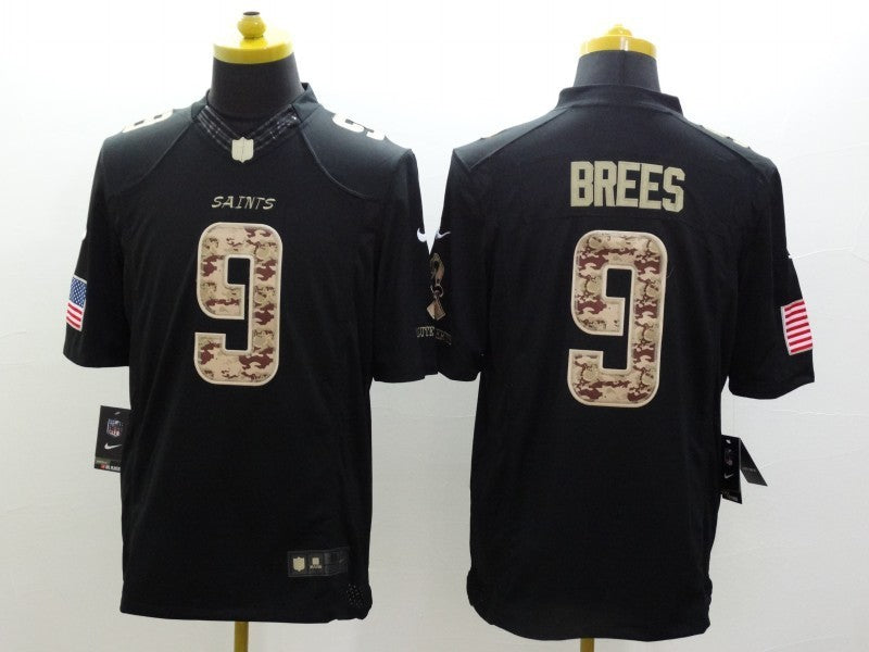Men’s New Orleans Saints Drew Brees #9 Black Team Jersey