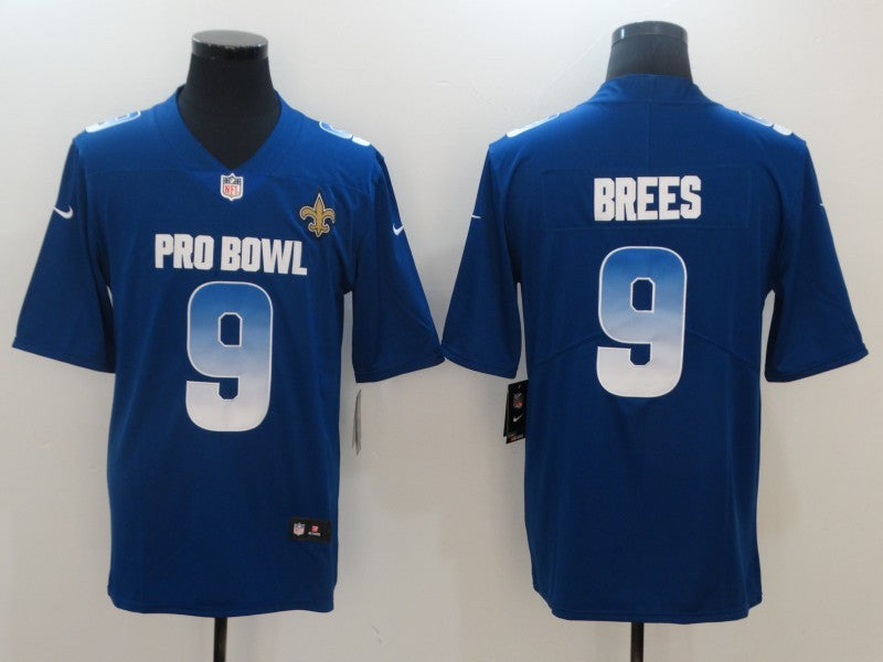 Men’s New Orleans Saints Drew Brees #9 Blue Jersey