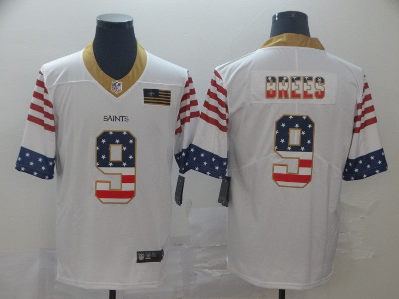 Men’s New Orleans Saints Drew Brees #9 White Alternate Jersey