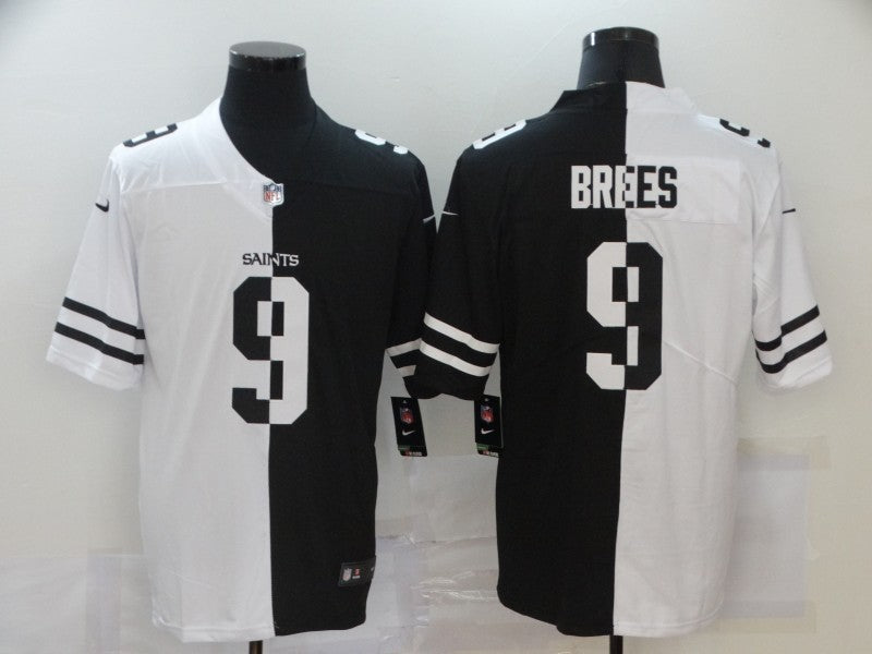 Men’s New Orleans Saints Drew Brees #9 White/Black Jersey