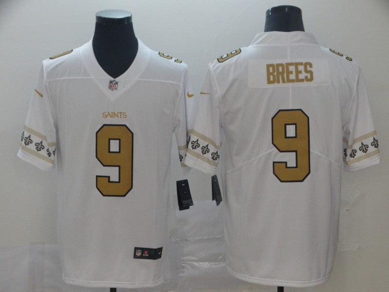 Men’s New Orleans Saints Drew Brees #9 White Jersey