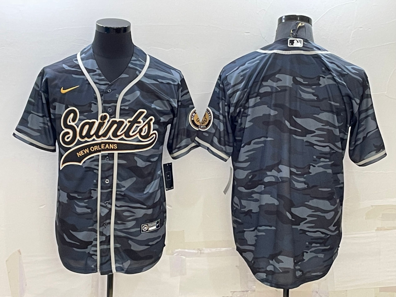 Men’s New Orleans Saints Grey Camouflage Blank Jersey