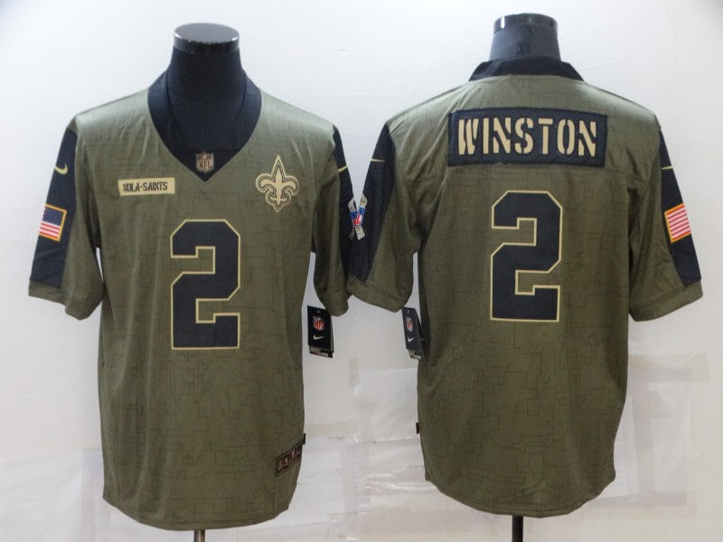 Men’s New Orleans Saints Jameis Winston #2 Brown Jersey
