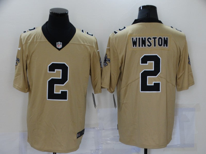 Men’s New Orleans Saints Jameis Winston #2 Gold Inverted Jersey