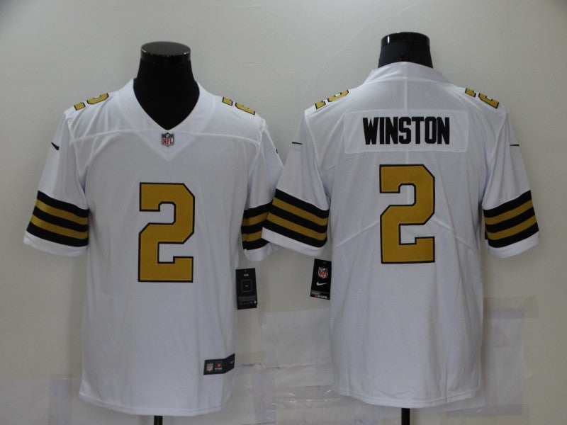 Men’s New Orleans Saints Jameis Winston #2 White Alternate Jersey