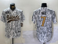 Men’s New Orleans Saints Taysom Hill #7 Arctic Camo 2024 Salute to Service Jersey