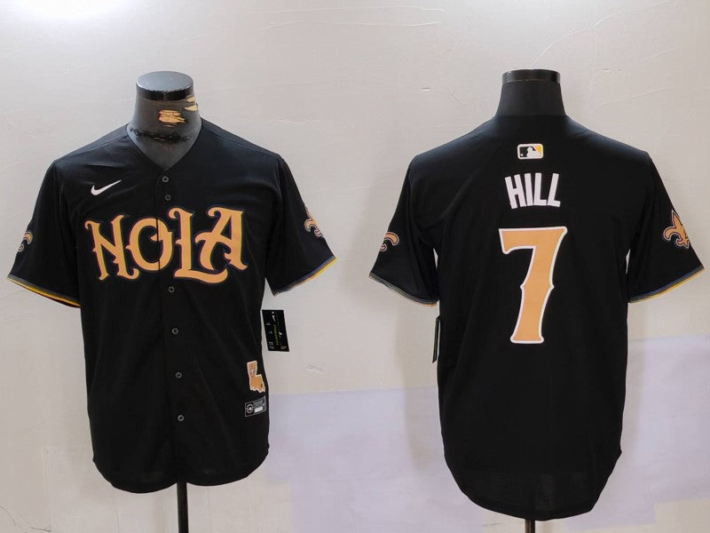 Men’s New Orleans Saints Taysom Hill #7 Black Jersey