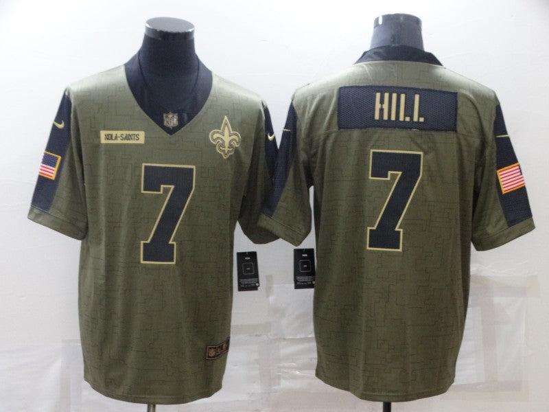 Men’s New Orleans Saints Taysom Hill #7 Brown Jersey