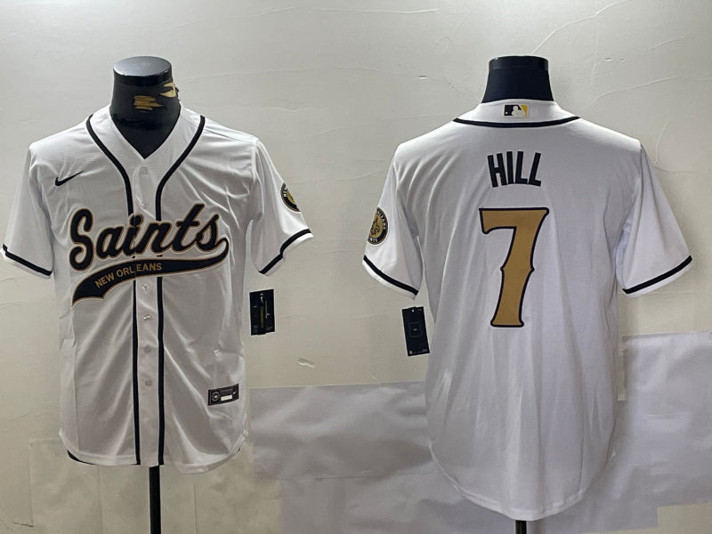 Men’s New Orleans Saints Taysom Hill #7 White Jersey