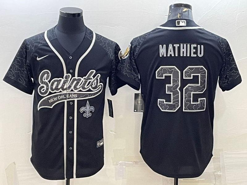 Men’s New Orleans Saints Tyrann Mathieu #32 Black RFLCTV Limited Jersey Joint Edition