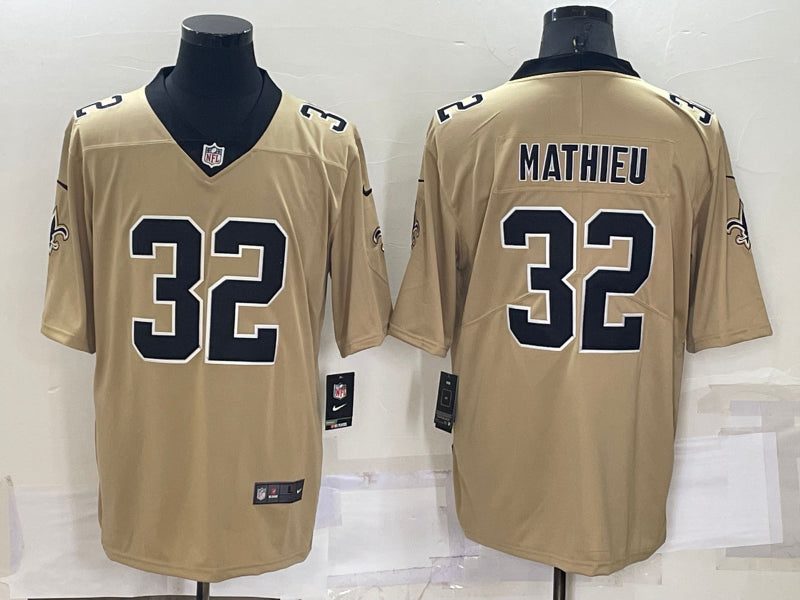 Men’s New Orleans Saints Tyrann Mathieu #32 Gold Inverted Jersey