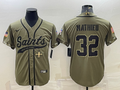 Men’s New Orleans Saints Tyrann Mathieu #32 Olive 2022 Salute To Service Retired Limited Jersey Joint Edition
