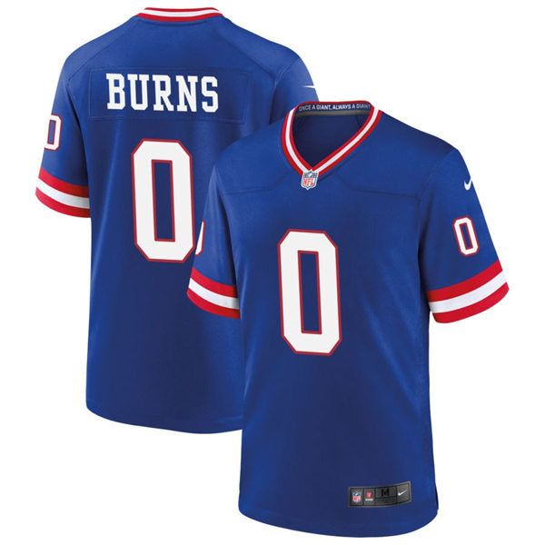 Men’s New York Giants #0 Brian Burns Nike Royal Classic Limited Jersey