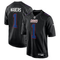 Men’s New York Giants #1 Malik Nabers Nike Carbon Black Fashion Jersey