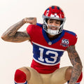 Men’s New York Giants #13 Jalin Hyatt Century Red 100TH Season Commemorative Jersey