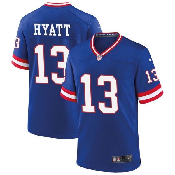 Men’s New York Giants #13 Jalin Hyatt Nike Royal Classic Limited Jersey