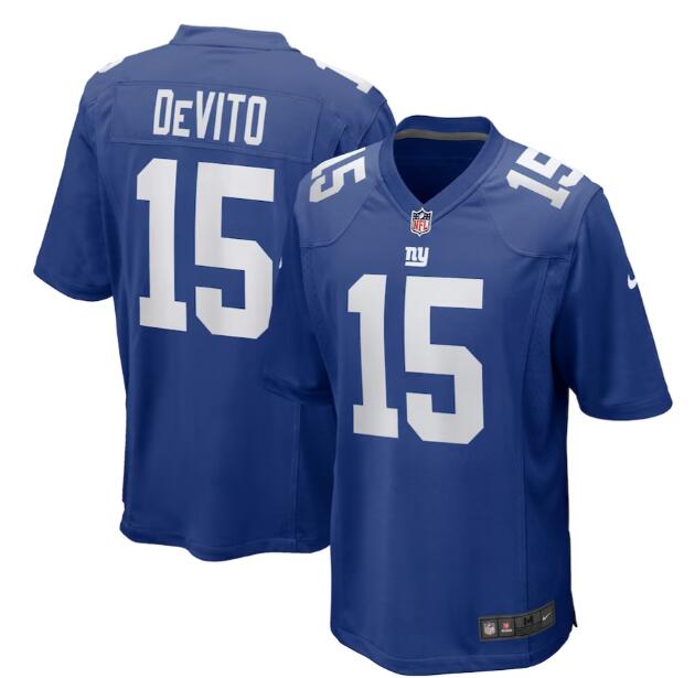 Men’s New York Giants #15 Tommy DeVito Nike Royal Team Color Vapor Untouchable Limited Jersey