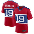 Men’s New York Giants #19 Jameis Winston Century Red 100TH Season Commemorative Jersey