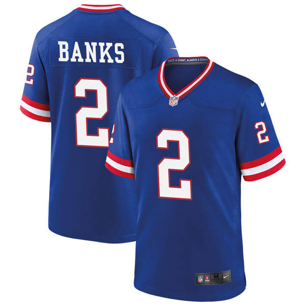 Men’s New York Giants #2 Deonte Banks Nike Royal Classic Limited Jersey