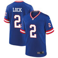 Men’s New York Giants #2 Drew Lock Nike Royal Classic Limited Jersey