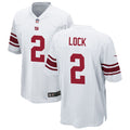 Men’s New York Giants #2 Drew Lock Nike White Vapor Untouchable Limited Jersey